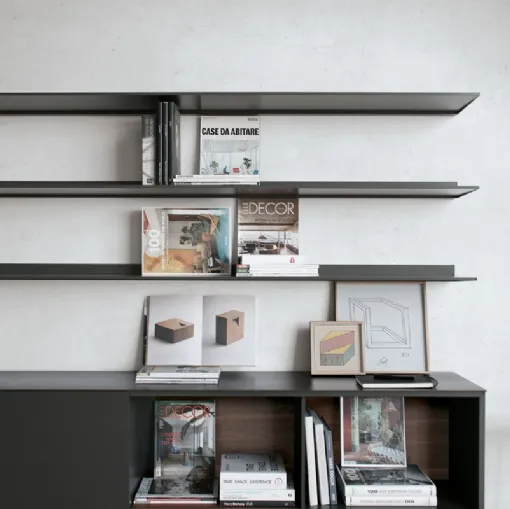 Libreria EWS 01 in MDF con ripiani in alluminio di Extendo