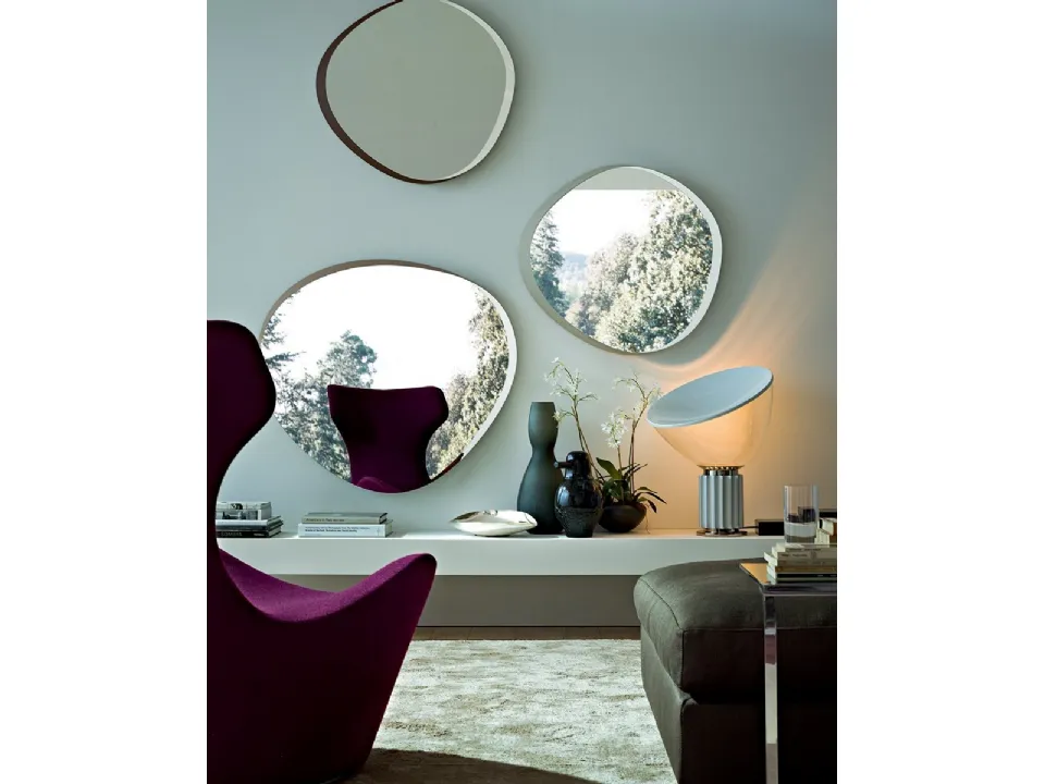 Specchio Zeiss Mirror con cornice in legno laccato di Gallotti&Radice