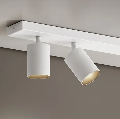 Lampada a soffitto direzionabile Carl2 in metallo Bianco di Panzeri