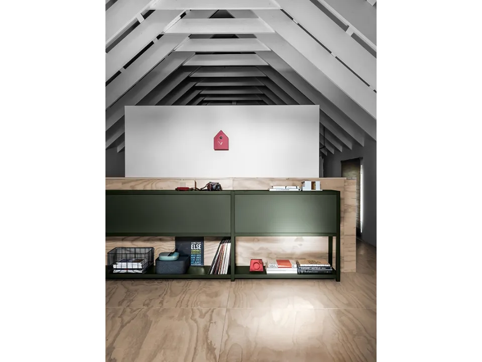 Libreria componibile Frame Forest Green in metallo di Fantin