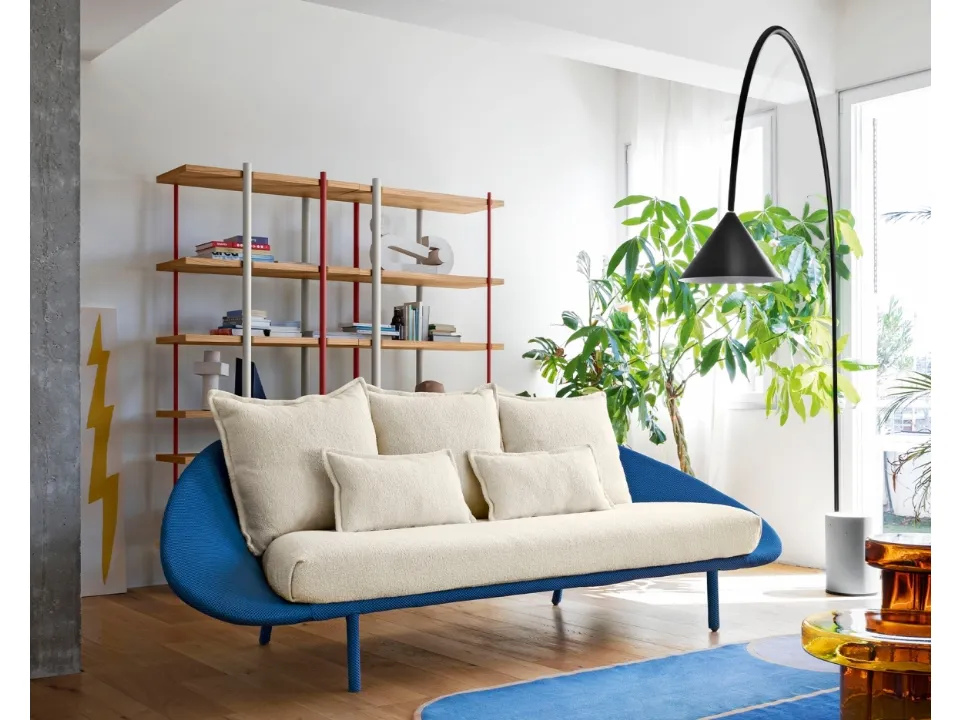 Divano lineare Lem Sofa in tessuto imbottito di Miniforms