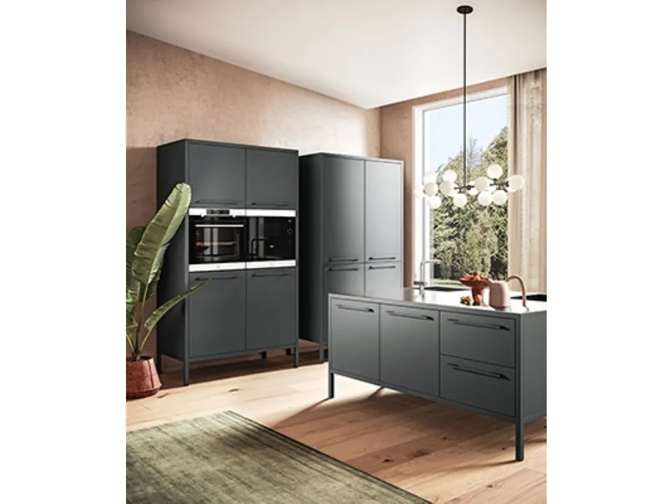 Cucina Moderna con isola Frame Tall Units di Fantin